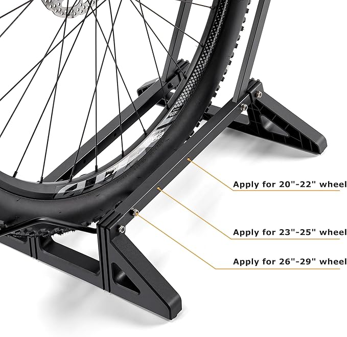 Bike Floor Stand Rack- Indoor Bike Stand for Garage/Home - Bike Storage Bicycle Parking Rack Fit 20”-29” Mountain Road Bikes E-Bike / Fat Bike (TB-1957)