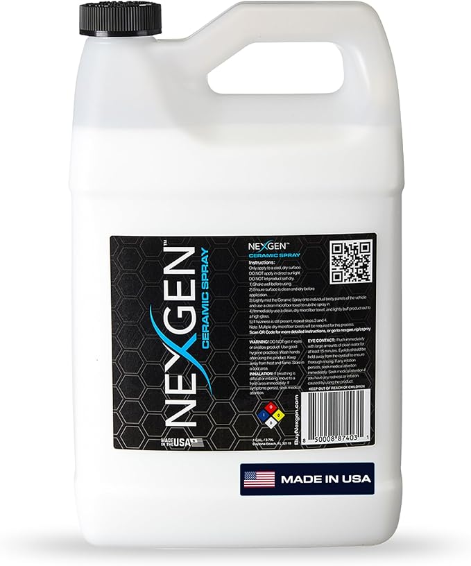 Nexgen Ceramic Spray Silicon Dioxide — Easy to Apply, Ceramic Coating Spray for Cars — Professional-Grade Protective Sealant Polish for Cars, RVs, Motorcycles, Boats, and ATVs — 1 Gallon Jug