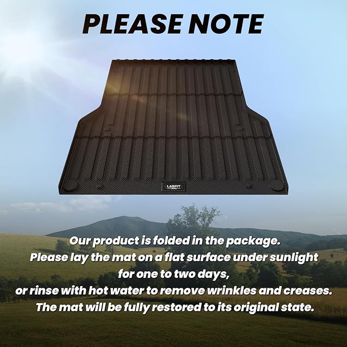 LASFIT Bed Mat for Toyota Tacoma (5FT,61.3'' Bed) 2023 2022 2021 2020 2019-2005 Truck Bed 5 ft, All Weather TPE Car Bed Liner for Toyota Tacoma Accessories Truck Mat &Cargo Liner, Black