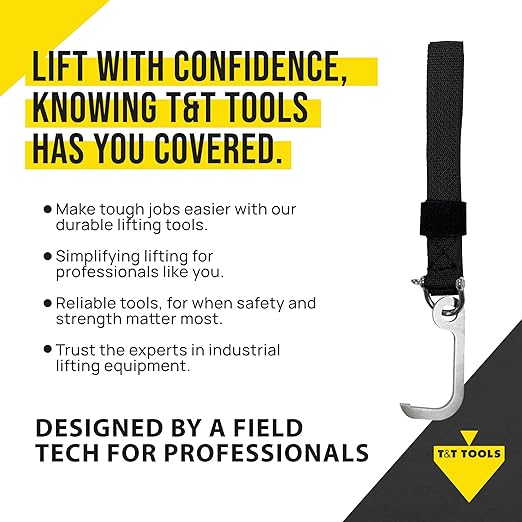 T&T Tools Lid Sling Hook (Short Hook 1.5 Inch Style) - Lift Manhole Covers & Handhole Lids, Versatile Lifting Hooks, Rigid Steel Tool Hook for Moving