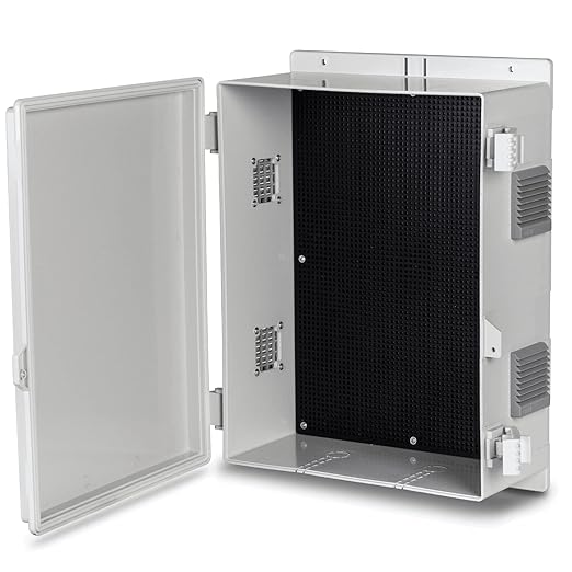 Outdoor Electrical Junction Box, ABS Water Resistant Enclosure with Internal Mounting Panel & Hinged Cover, 15.7" H* 11" L* 5.9" W