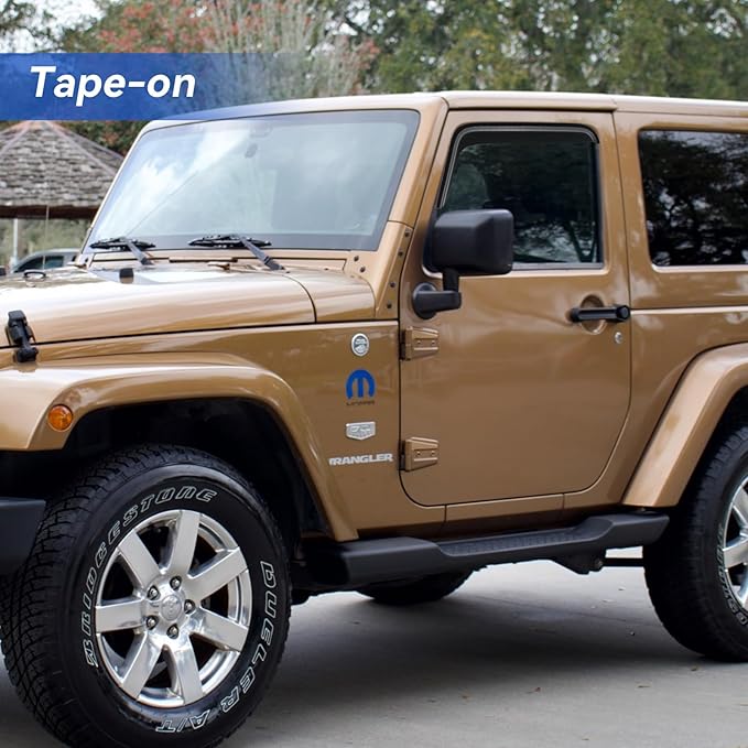 Window Visors Rain Guards for 2007-2018 Jeep Wrangler 2-Door, Out-Channel Window Vent Wind Deflectors Visors Shades for 07-18 Wrangler JK (2-Door ONLY)