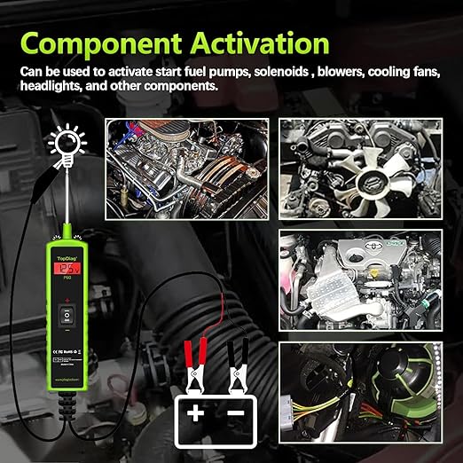 Test Light Automotive Electrical Tool, Topdiag P60 Car Circuit Tester, 12V 24V Power Circuit Probe Kit, 6-30V Vehicle Short Circuit Finder Automobile Voltage Tester, Component Activation Tool