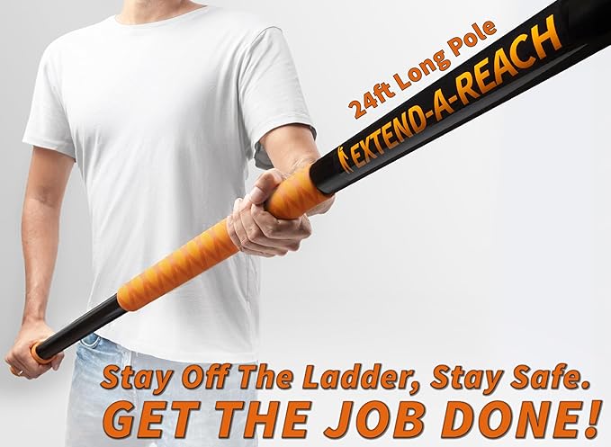 30 Foot High Reach Duster Kit with 5-24 ft Extension Pole // High Ceiling Duster Cleaning Kit with Telescopic Pole // Cobweb Duster // Feather Duster and Ceiling Fan Duster // The Ultimate Dusting Kit