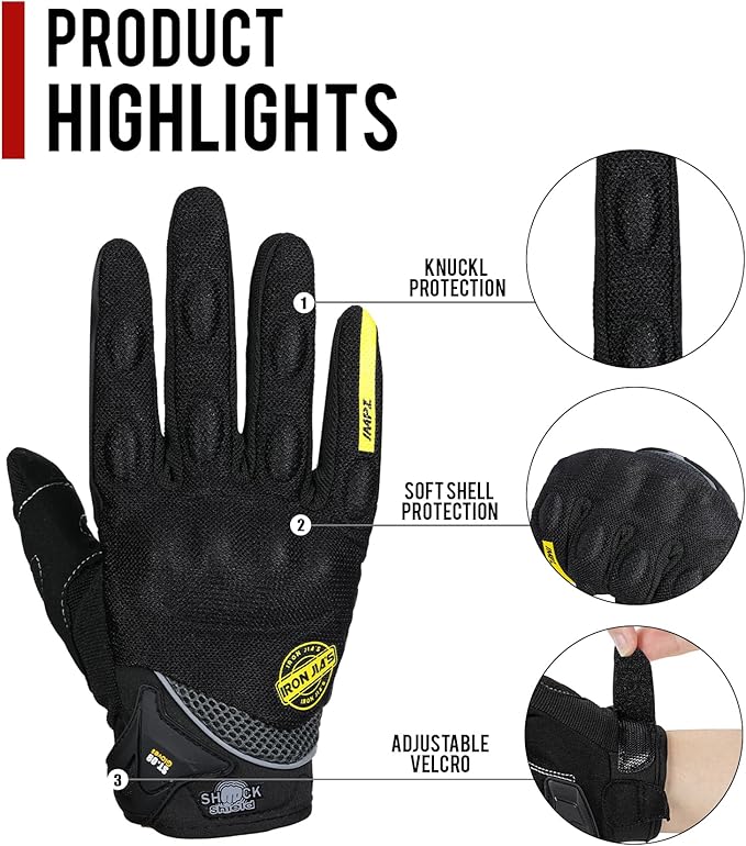 BORLENI Motorcycle Riding Gloves Touch Screen Full Finger Glove Motocross Road Racing Bike Outdoor Sports for Women Men