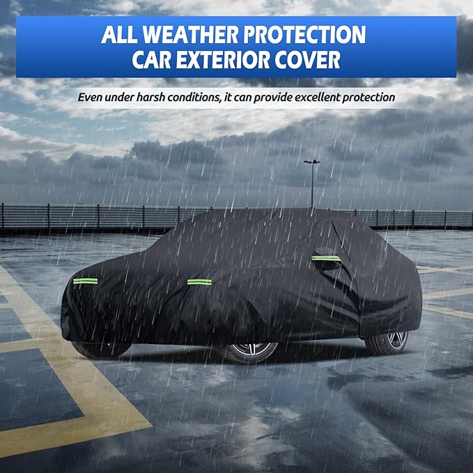 Car Cover Custom Fit for 2008-2025 Mercedes Benz C-Class C300 C350 C400 C450, Migaven Waterproof Full Exterior Cover Sun Rain Protection with Door Zipper and Cotton Lining