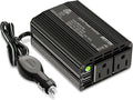 BESTEK 300W Power Inverter DC 12V to 110V AC, Durable Aluminum Housing Car Charger Adapter with 4.8A Dual USB Fast Charging Port, Car Plug in Cigarette Lighter Outlet for Phone, Laptop