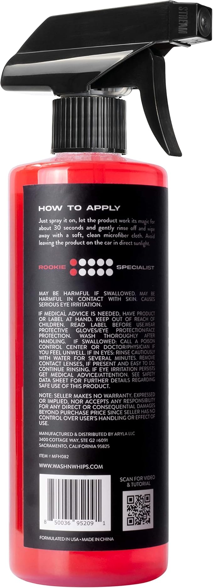 WASH&WHIPS Hockenheim Bug Remover - for Dead Insects, Droppings and Grease for Car Detailing, RVs, Trailers, Boats, Professional Strength Dissolves without Scratching, 16 fl oz
