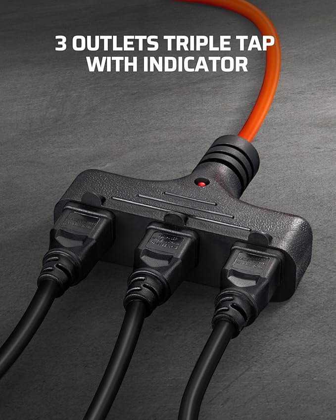 DEWENWILS 30FT Extension Cord Reel, 16/3 Gauge SJTW Power Cord, Retractable Cord Reel with 3 Outlets, Ceiling/Wall Mount for Garage, Workshop, 10A Circuit Breaker, Metal Plate, UL Listed, Orange