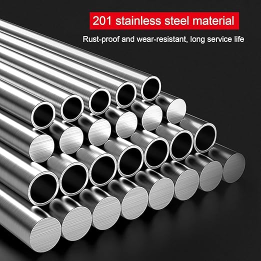 Stainless Steel Parking Bollards for Driveway, Industrial Safety Bollards Reflective Channelizer Post, Parking Barrier, Sturdy and Durable, Easy to Install, for Crowd Control(Silver (1pcs),8.9*100cm/3