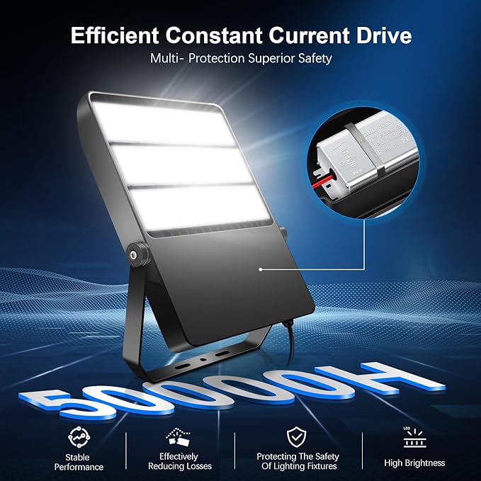 Stadium Lights Outdoor LED, Super Bright 50800 Lumen Stadium Flood Light 5000K 360W Commercial Arena Field Lighting Security IP65 Waterproof Exterior Floodlight for Yard Sport and Court