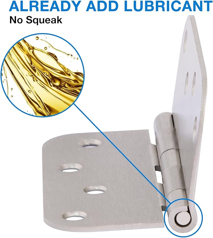 3 Pack 4 Inch Door Hinges Brushed Nickel Interior/Exterior Door Hinges Satin Nickel 4"x4" 5/8 Radius Rounded Front 4In Door Hinges Silver Heavy Duty Iron Shed House Hinges Door Hardware Brushed Nickel