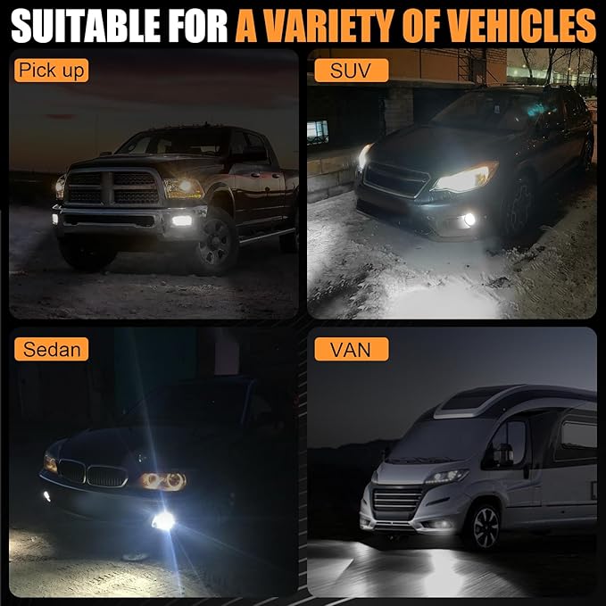 9006/HB4 Fog LED Lights, Super Bright LED Fog Light Bulb 6500K Cool White, Pack of 2