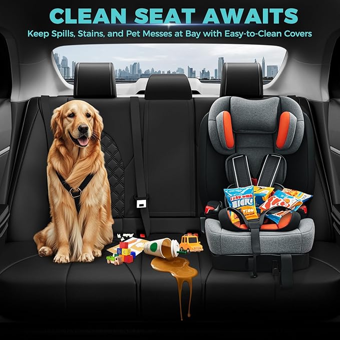 for Toyota Camry Seat Covers LE SE SE Nightshade 2018 2019 2020 2021 2022 2023 2024 - Custom Car Seat Covers Full Set, Waterproof Breathable Leather Seat Covers for Cars, Black Not for Hybrid