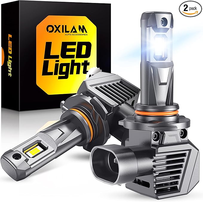 OXILAM 9006 HB4 Fog Light Bulbs, 30000LM 800% Brightness, 6500K Cool White, Plug-and-Play, Canbus Ready, Pack of 2