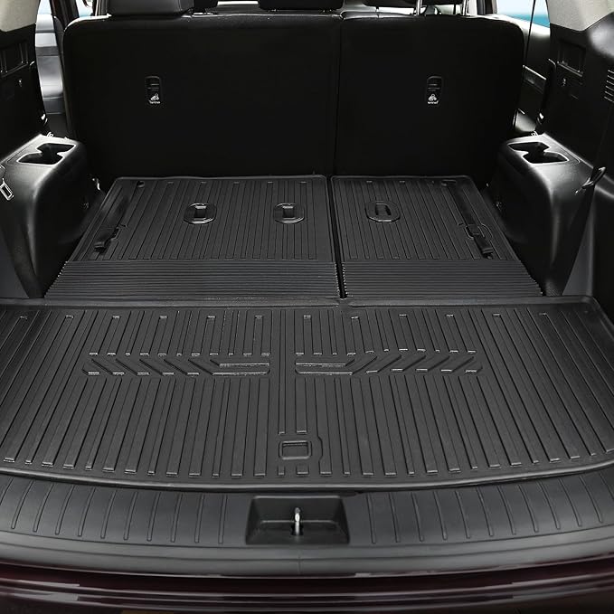 GALVAGNIATE Floor Mats for 2020-2024 2025 Hyundai Palisade 7-seat/8-seat Trunk Mat with Backrest Mat, All Weather TPE Cargo Liner Lower Cargo Mat for Palisade Accessories