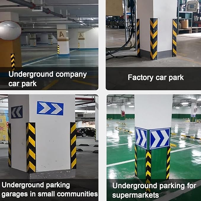 Workshop Rubber Protector, Reflective Floor Garage Edge Corner Guard, 1cm Thick