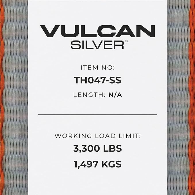 VULCAN Car Tie Downs - Snap Hook - Adjustable Loop - 4 Pack - Silver Series - 3,300 Pound Safe Working Load