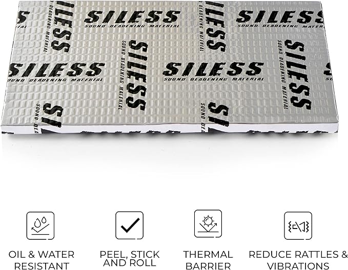 Siless 80 mil (2mm) 36 sqft (3.4 sqm) Car Sound Deadening mat - Butyl Automotive Sound Deadener - Noise Insulation and Vibration Dampening Material (36 sqft)