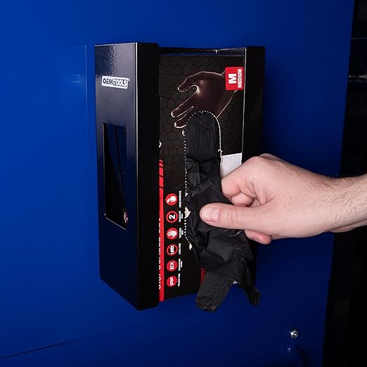 OEMTOOLS 23125 Black Magnetic Glove Dispenser, Disposable Gloves Box Holder, Magnetic Glove Box Holder for Wall Mount
