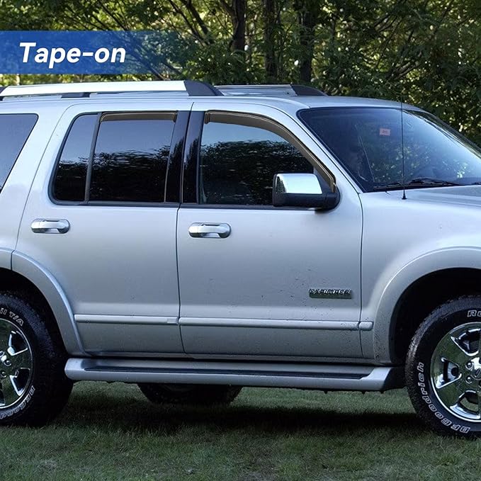 Window Visors Rain Guards Shield for 2002-2010 Ford Explorer/Mercury Mountaineer, Out-Channel Window Vent Wind Deflectors Visors Shades for 2003-2010 Lincoln Aviator