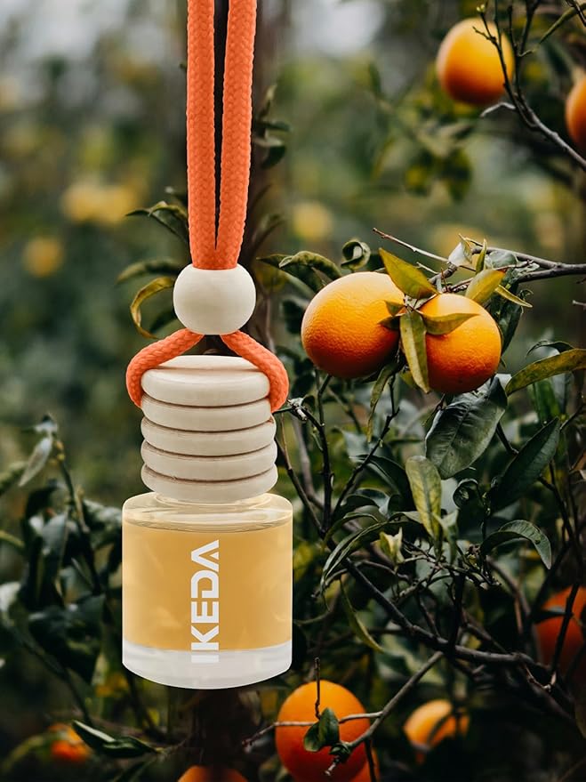 IKEDA Car Air Freshener, Car Fresheners for Men & Women, 45+Day Long Lasting Fragrance Hanging Air Fresheners Scents, with Clip, Perfect for Auto and Home,10ml, Citrus