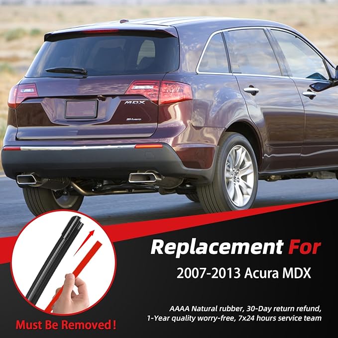 OTUAYAUTO Windshield Wiper Blades - Replacement for Acura MDX 2007-2013, Front and Rear Wiper Blade, J/U Hook - 26"+21"+12" (Pack of 3)