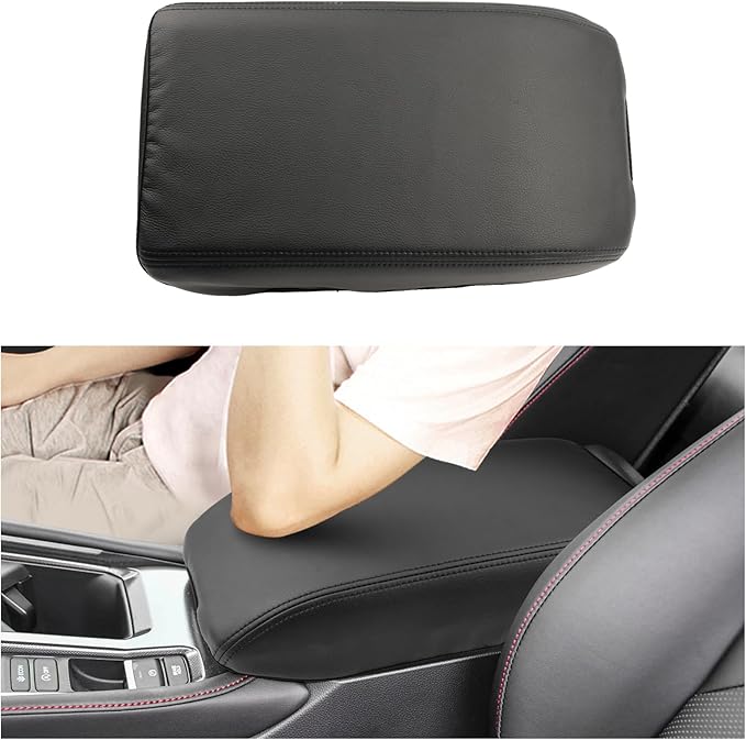SXCY Fit for 2023 2024 2025 Honda Accord Armrest Cover for 2023 2024 2025 Accord Center Console Cover for 2024 2025 Honda Accord Accessories Armrest Cushion(Leather Cover with Black Stitching)