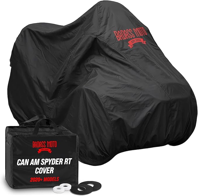 Badass Moto Ultimate Can Am Spyder Cover RT Limited, 2020-2025 Sea to Sky. Fits Can-Am Spyder RT Accessories Durable All Season Weather Waterproof Outdoor Storage Rain Sun Motorcycle Cover Canam