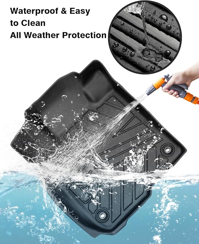 Powerty Floor Mats for 2023 2024 2025 Honda HR-V HRV Accessories All Weather Floor Liner 3D TPE 1st & 2nd Row Floor Mat Heavy-Duty Floor Liners