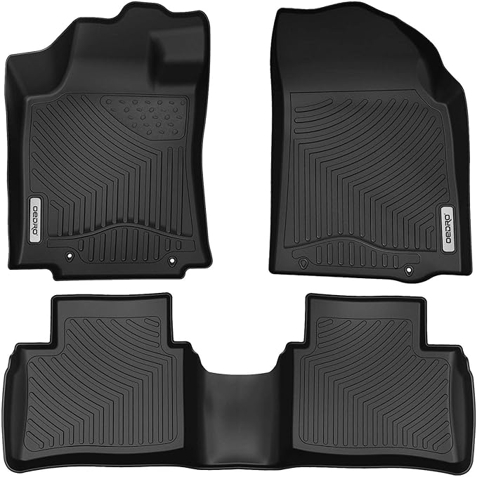 OEDRO Floor Mats Fit for 2014-2015 Nissan Altima / 2016-2020 Nissan Maxima, Unique Black TPE All-Weather Guard Includes 1st and 2nd Row: Front, Rear, Full Set Liners