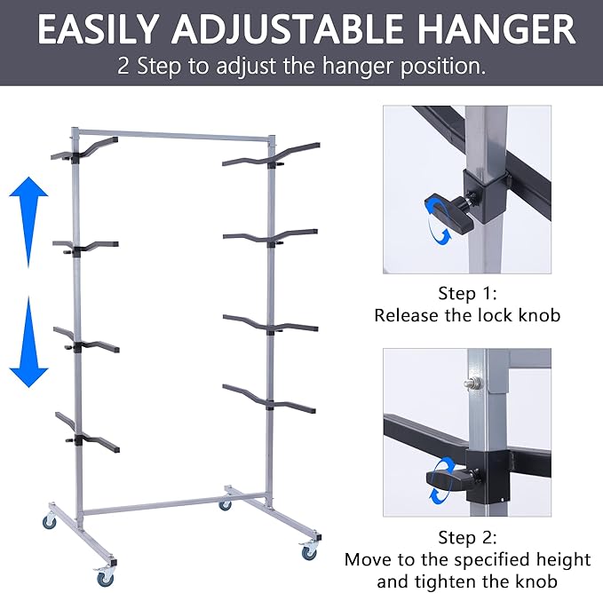 Mobile Bumper Storage Rack, Double-Sided Bumper Stand for Automobile Parts, Maximize Efficiency Auto Body & Parts Storage Pannel Tree, 8 Pairs Racks