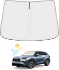 Windshield Sun Shade for Toyota Highlander 2020-2025 2026 Accessories Thicken 6-Layer Front Window Sunshade Cover Sun Visor Protector Foldable Block UV Rays Keep Vehicle Cool