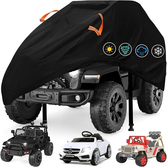 Kids Ride-On Toys Car Cover Waterproof,12/24V Powered Wheels Electric Battery Jeep Car Outdoor Protective Covers for Toddler Big Kids Children Tractor Truck Vehicle,All Weather Protection,55x33x32