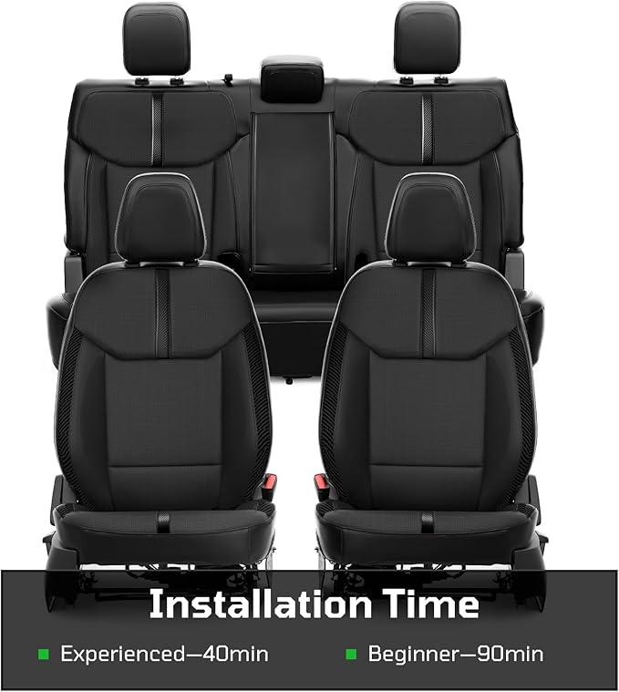 for Ford Maverick Custom Car Seat Covers Full Set,Full Coverage Design Car Seat Compatible with Airbags ,Easy to Install leather Seat Covers,Fit Ford Maverick 2022-2025 XL XLT Lariat Models (Black)