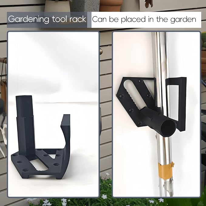 Garden Tool Rack Wall Mounted - Thickened ABS Plastic Organizer, Heavy Duty, 8 Nails Included, for Garage Kitchen Bathroom Storage