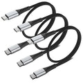 2ft USB C to USB C Cable, 3 Pack Braided USB C to C Charging Cord 60W/3A Type C to Type C Cable Fast Charging Car Charger for iPhone 16 15 Pro Max, Samsung Galaxy S23 S22, Moto LG, Google Pixel, iPad