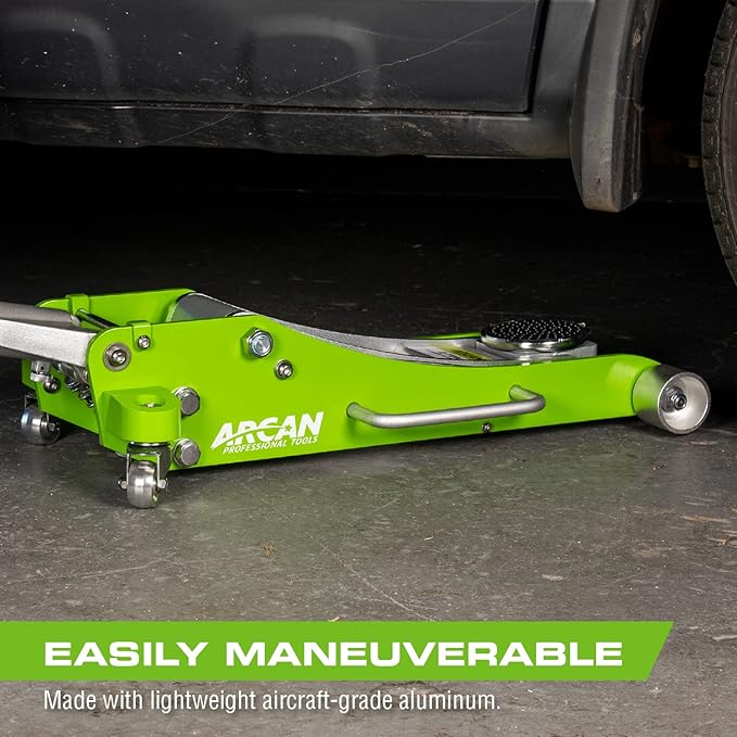 ARCAN Tools 2-Ton (4,000 lbs.) Quick Rise Aluminum Floor Jack with Dual Pump Pistons & Reinforced Lifting Arm (A20017)