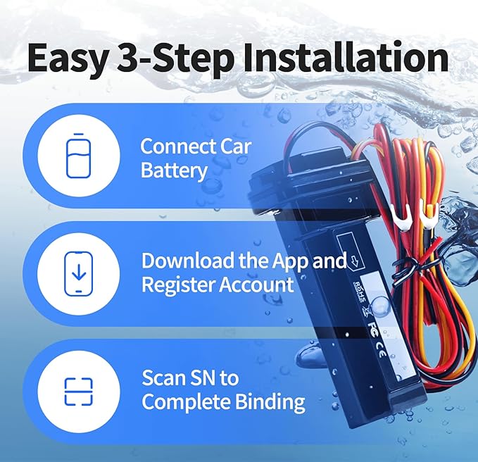 Wired GPS Tracker for Vehicles No Monthly Fee, No Subscription, Real-Time Tracking, 4G SIM and Data Included, Trip History, GeoFence, Driving Alerts, Waterproof