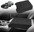 Muslogy Center Console Armrest Cover Compatible with Ford F250 F350 F450 2017-2022 Super Duty Comfort Armrest Pad Arm Rest Cushion Vegan Leather Protector Regular Thick(Bucket Seat ONLY)