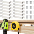 12 Pcs Tape Measure Clip Tape Measure Holder Bench Belt Universal Tool with Screws Stainless Steel Tool Hanger Storage Dock for Mount Drill Power Measures and Belt Clips (Silver)