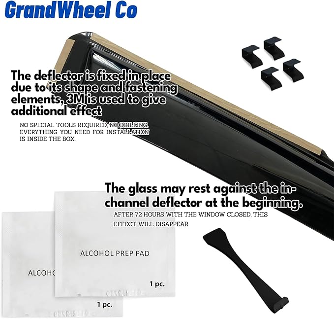 Window Deflectors Smoke Tinted In-Channel Side Window Vent Visor Deflectors Rain Guards Compatible with Corolla Cross 2022-2025 - 4pcs. GW0569