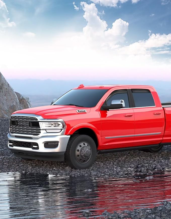in-Channel Window Rain Guards Fit for Truck Dodge RAM 2500 3500 2019-2025 Crew Cab Extra Durable Window Visors Window Deflectors Vent Visors Vent Shades Car Accessories-4 pcs 2-Q07