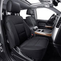 LUCKYMAN CLUB Front Seat Covers fit for Crew Cab/Extended Cab/Regular Cab of 2014-2018 Chevy Silverado Sierra 1500, 2015-2019 Silverado Sierra 2500 3500 (Black 2 pcs)
