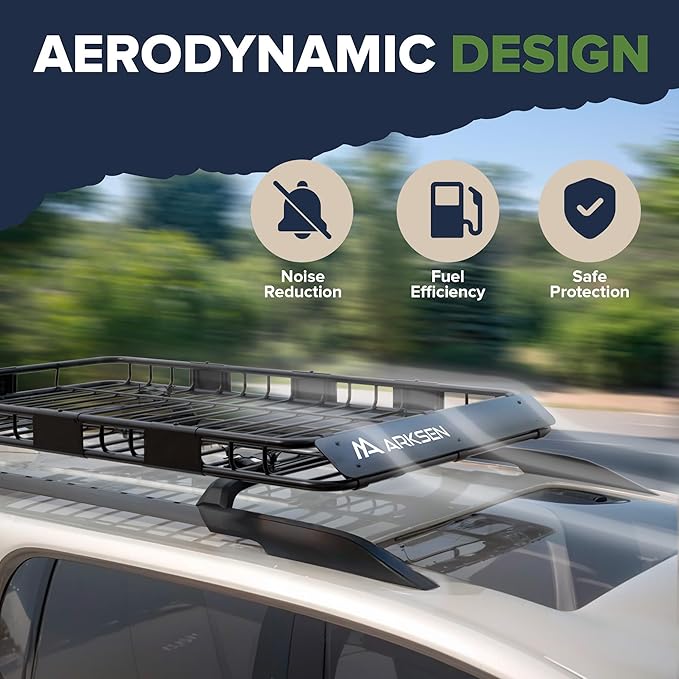 ARKSEN 64 x 39 x 4 Inch Upgrade Universal Roof Rack - 150Lbs Capacity Heavy Duty Rooftop Cargo Carrier with Extension for Car, SUV & Pickup, Durable Steel, Easy Install, Spacious Storage