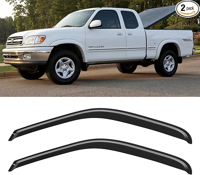 Window Visors Rain Guards for 2000-2006 Toyota Tundra Access Cab, Out-Channel Window Vent Wind Deflectors Visors Shades for 00-06 Tundra Regular Cab, for 2 Front Doors