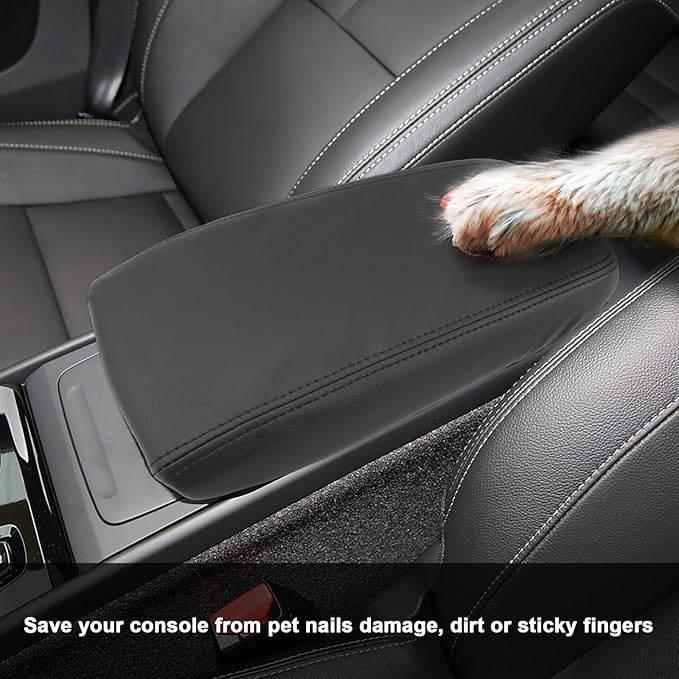 SXCY for 2025 XC40 Armrest Cover for Volvo XC40 2018-2025 Accessories 2025 XC40 Center Console Cover 2025 XC40 Middle Console Cover (Black Line Thin Cover)