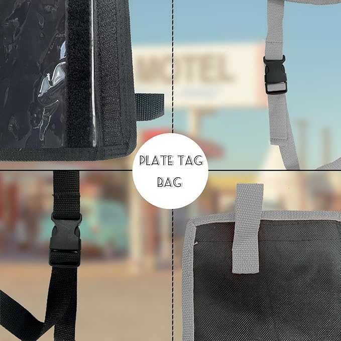 License Plate Holder with Hanging Strap, Test Drive Tag Bag, Dealer Plates License Frame Cover, for Car SUV Truck (Grey, 1)