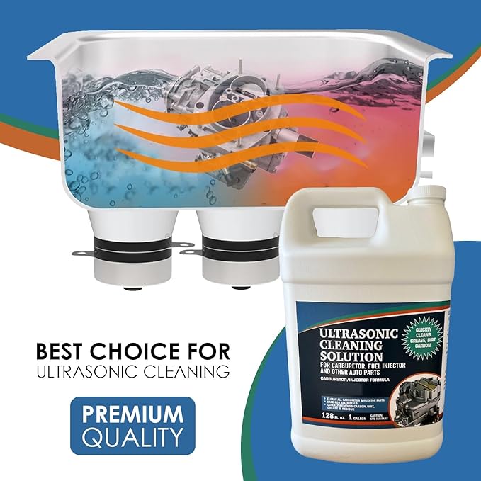 NORTHWEST ENTERPRISES Ultrasonic Cleaner Solution for Carburetors and Engine Parts. Concentrated Washing Compound for use in Ultrasonic Machines and Immersion Washers - Automotive Fluid (1 Gallon)