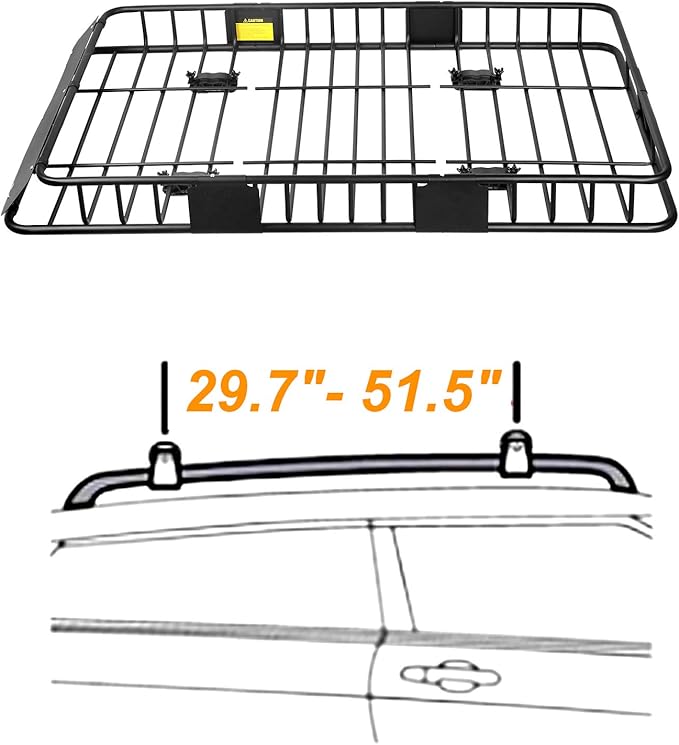 XCAR 64"x 39"x 4" Universal Roof Rack Basket Black with 3' x 4' Cargo Net and Rooftop Cargo Carrier Bag 15 Cubic ft - Car Top Luggage Storage Holder Baskets for SUV Truck Vehicle